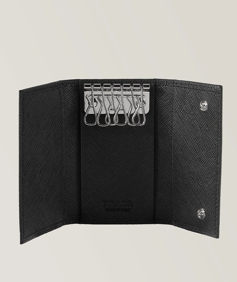 Folding Snap-Button Leather Keyholder