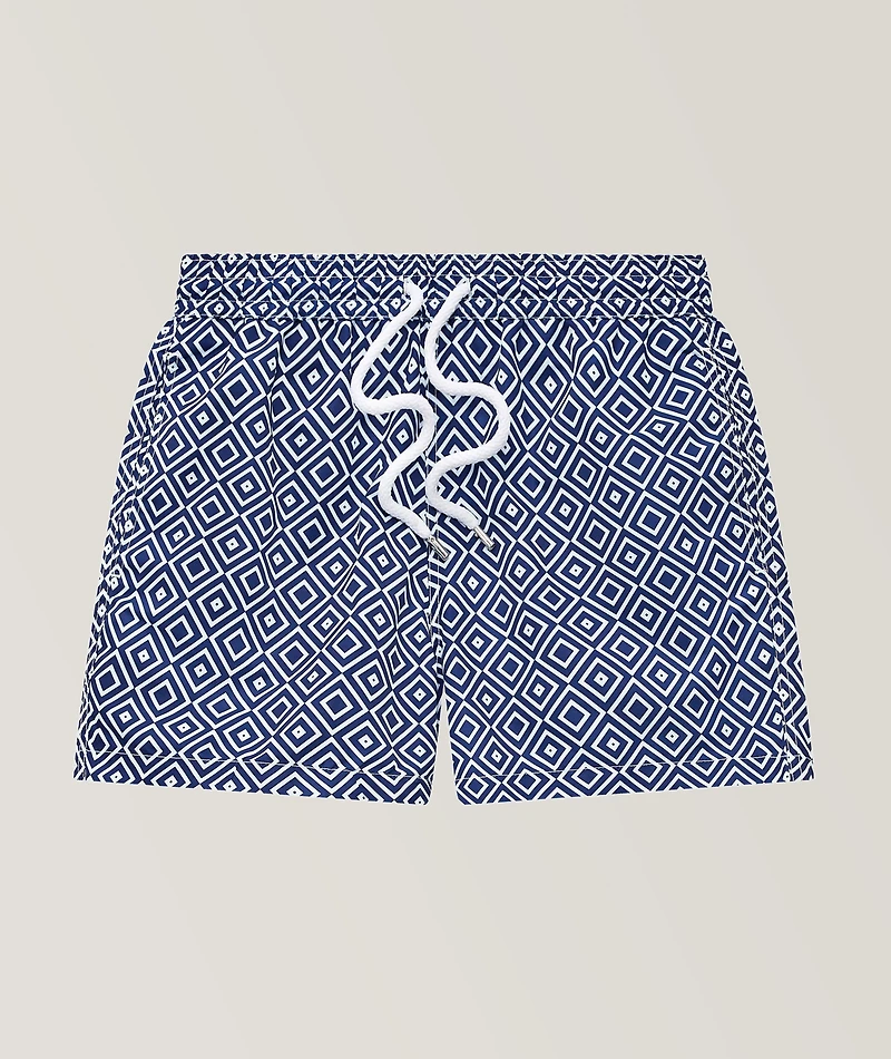 Angra Geo Print Swim Shorts & Pouch Set