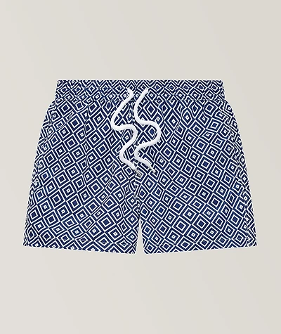 Angra Geo Print Swim Shorts & Pouch Set