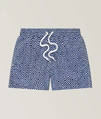 Angra Geo Print Swim Shorts & Pouch Set