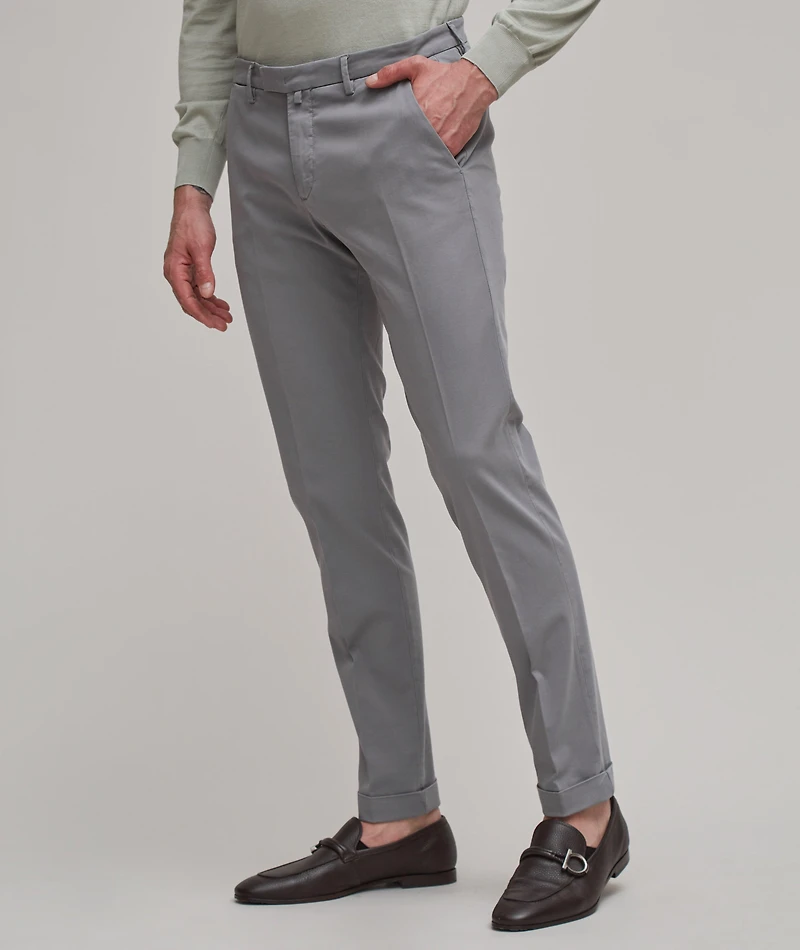 Slim Fit Cotton-Stretch Pants