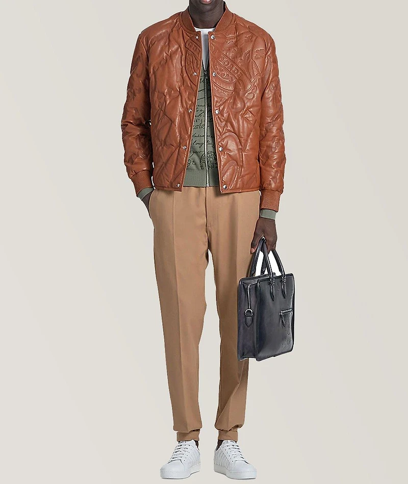 Un Jour Leather Scritto Briefcase