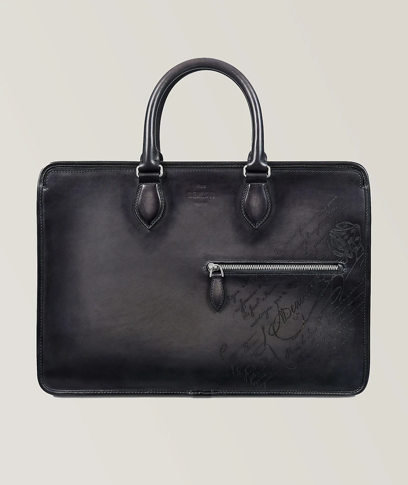 Un Jour Leather Scritto Briefcase