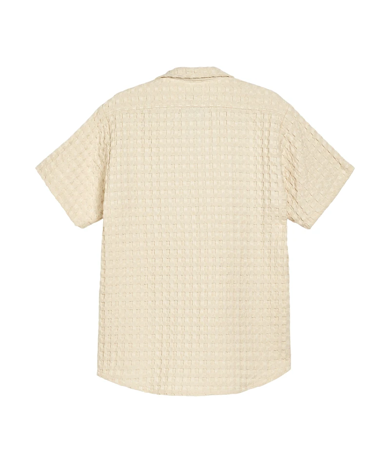 Waffle Terry Cotton Camp Shirt