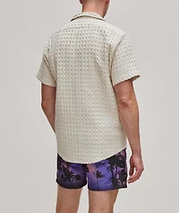 Waffle Terry Cotton Camp Shirt