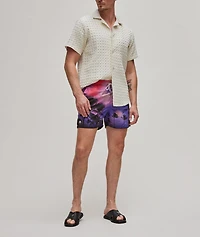 Waffle Terry Cotton Camp Shirt