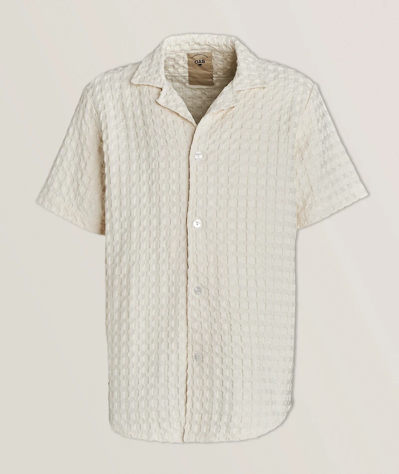 Waffle Terry Cotton Camp Shirt