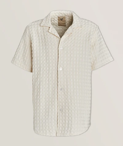 Waffle Terry Cotton Camp Shirt