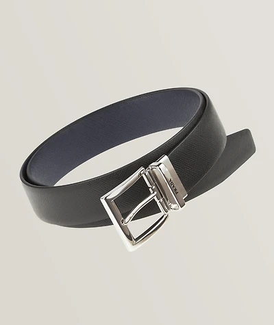 Reversible Saffiano Leather Dress Belt