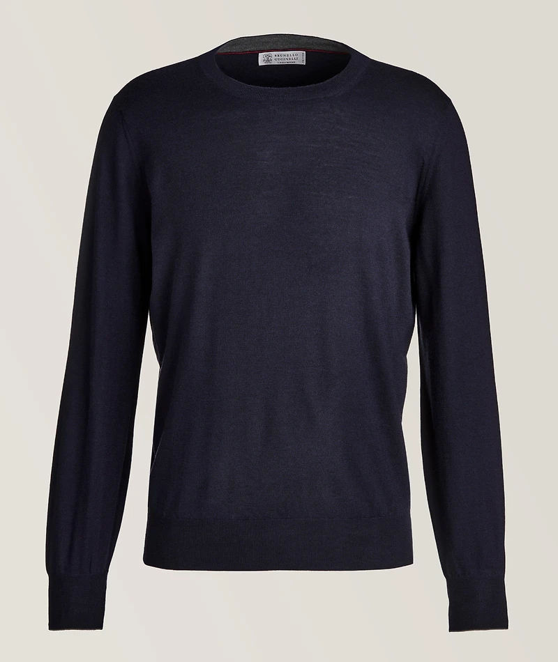 Wool-Cashmere Knit Crewneck Sweater