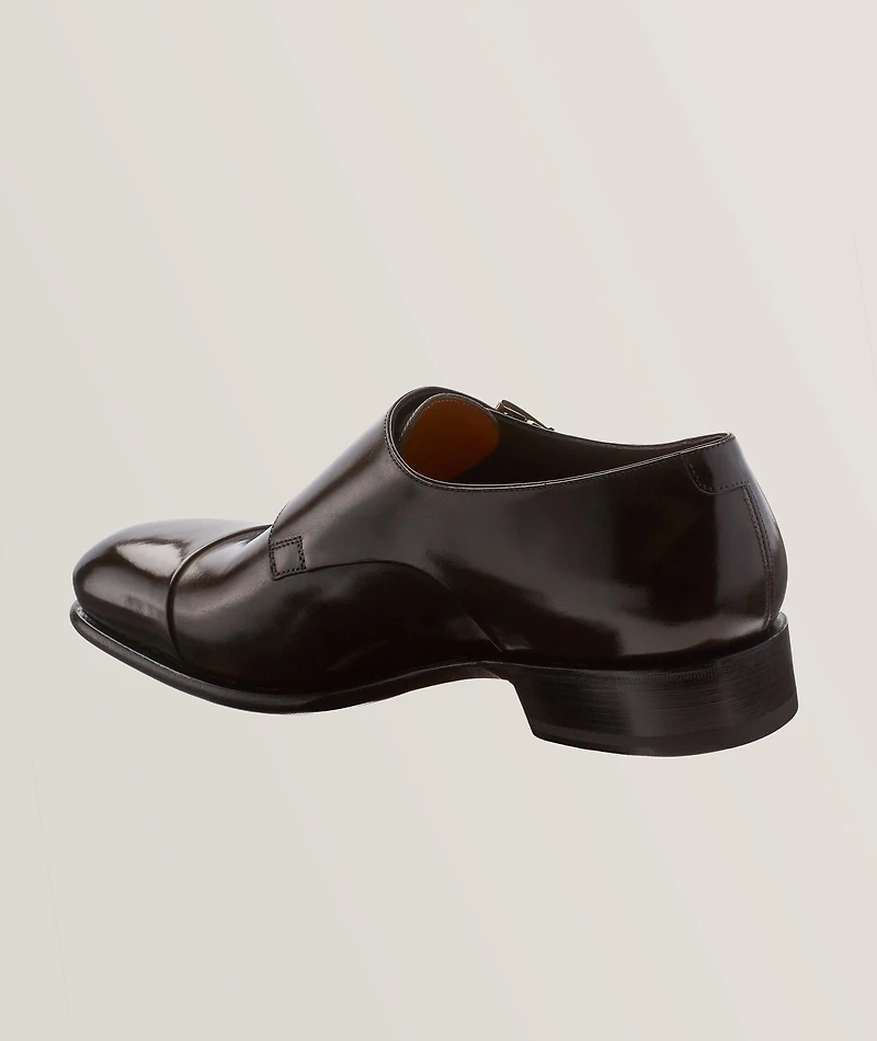 Carter Burnished Leather Double Monkstraps