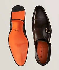 Carter Burnished Leather Double Monkstraps