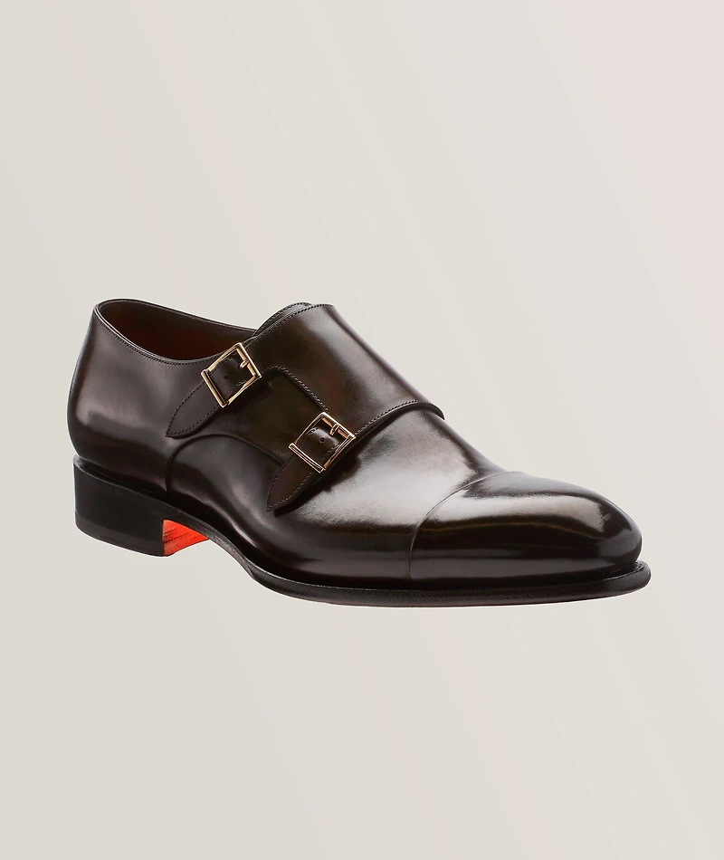 Carter Burnished Leather Double Monkstraps