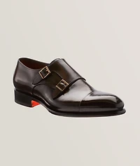 Carter Burnished Leather Double Monkstraps