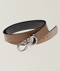 Double Gancini Reversible Leather Belt