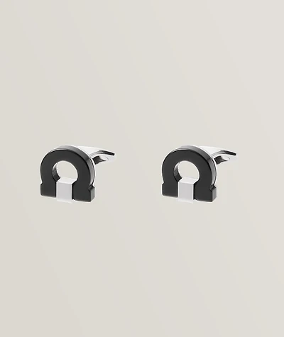 Onyx Palladium Gancini Cufflinks