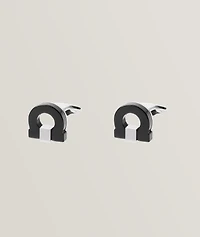 Onyx Palladium Gancini Cufflinks