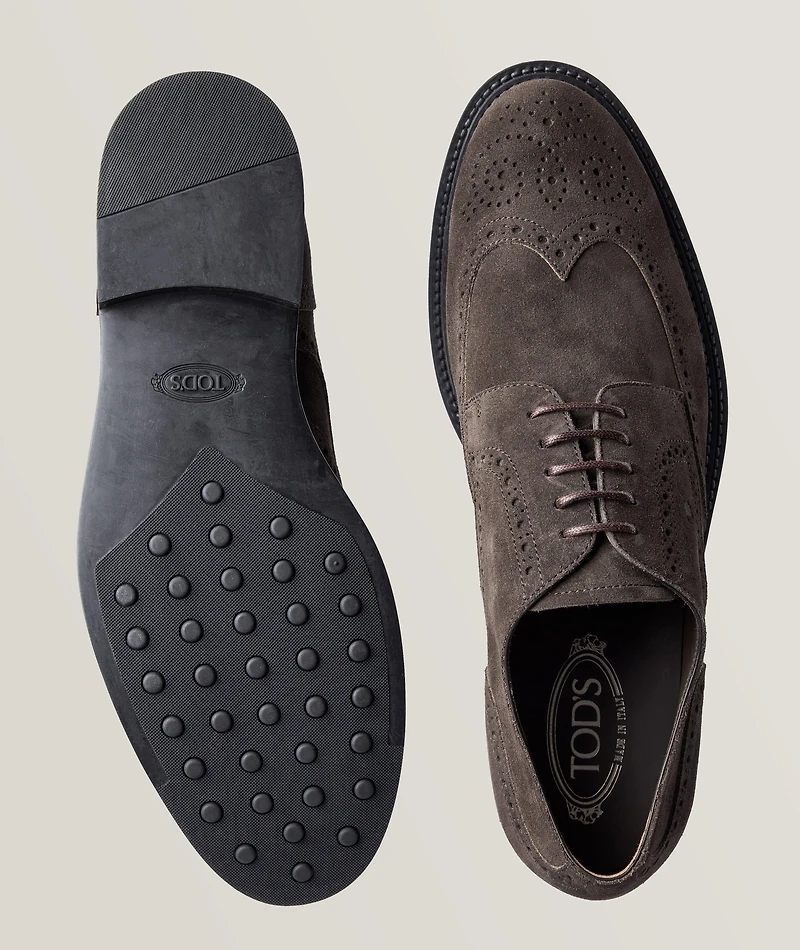 Suede Wingtip Laceup Derbies
