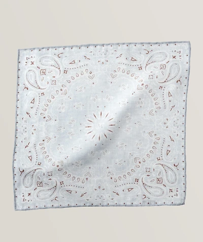 Platinum Collection Paisley Wool-Cotton Pocket Square