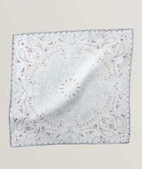 Platinum Collection Paisley Wool-Cotton Pocket Square