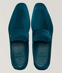 Lorenzo Drive Scritto Camoscio Leather Penny Loafers