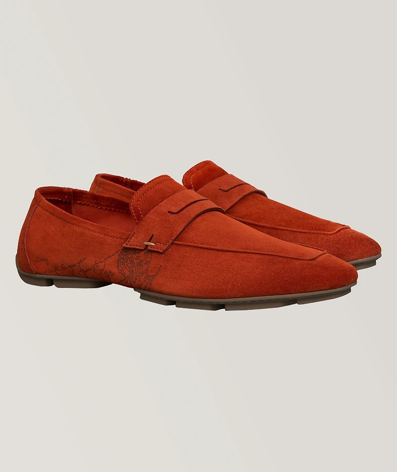 Lorenzo Scritto Camoscio Leather Driving Loafer