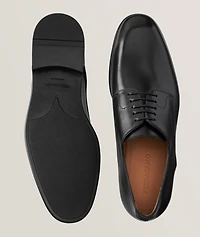 Fosco Polished Leather Plain-Toe Derbies