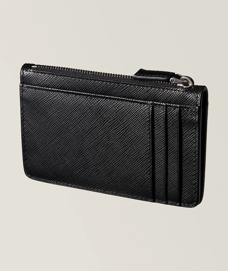 Zipped Saffiano Leather Cardholder