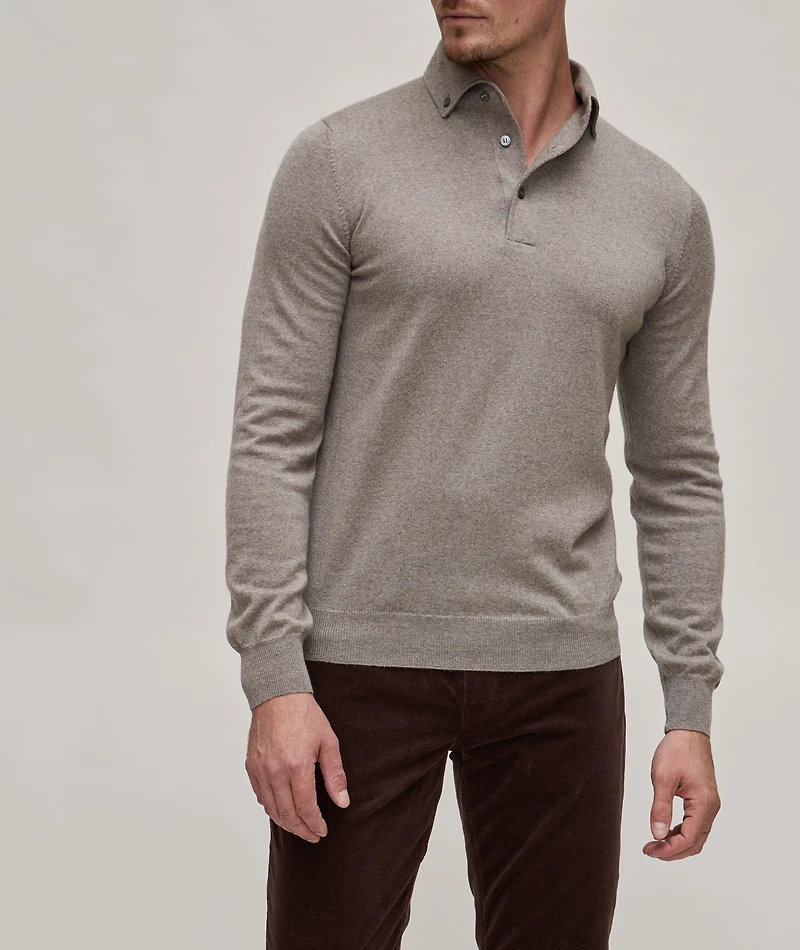 Long-Sleeve Virgin Wool Polo