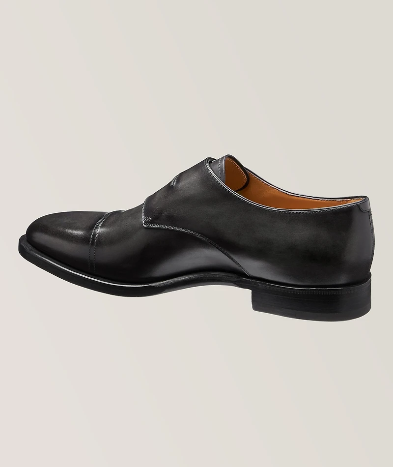 Equilibre Leather Stitch Cutout Double Monkstraps