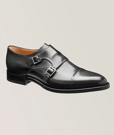 Equilibre Leather Stitch Cutout Double Monkstraps