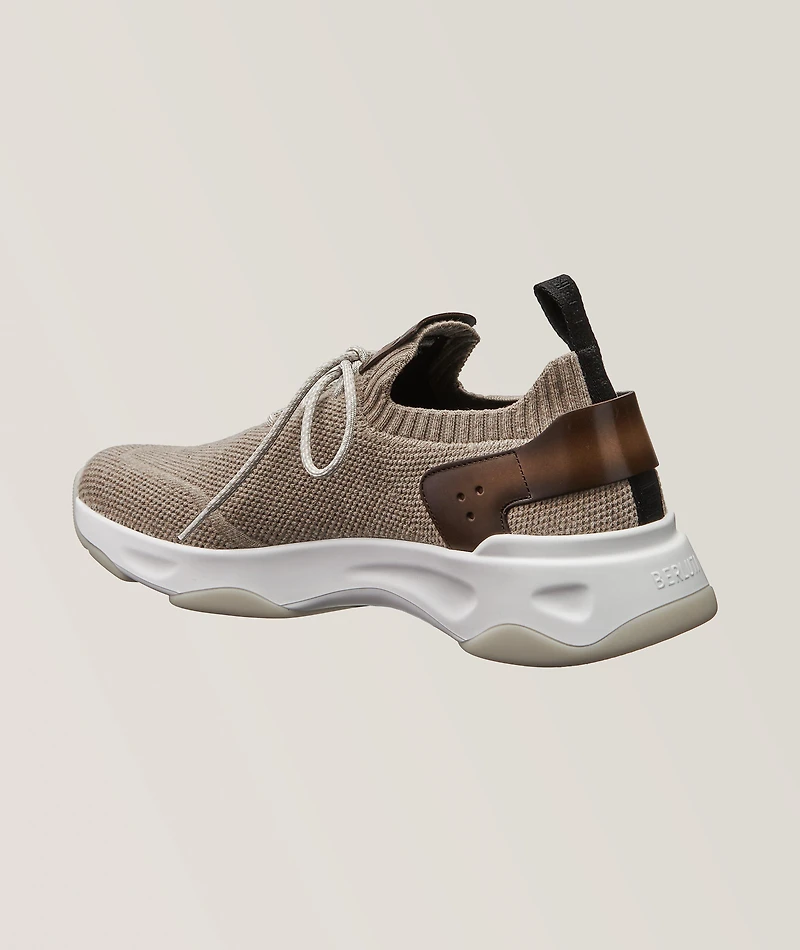 Shadow Cashmere & Leather Sneakers