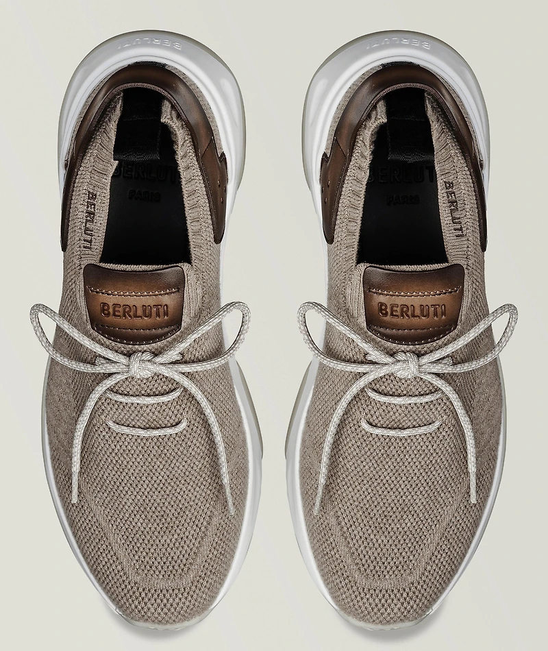 Shadow Cashmere & Leather Sneakers