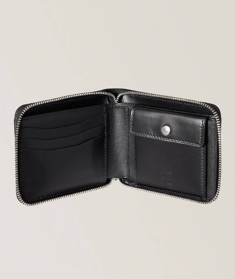 Scritto Leather Bifold Zip Wallet