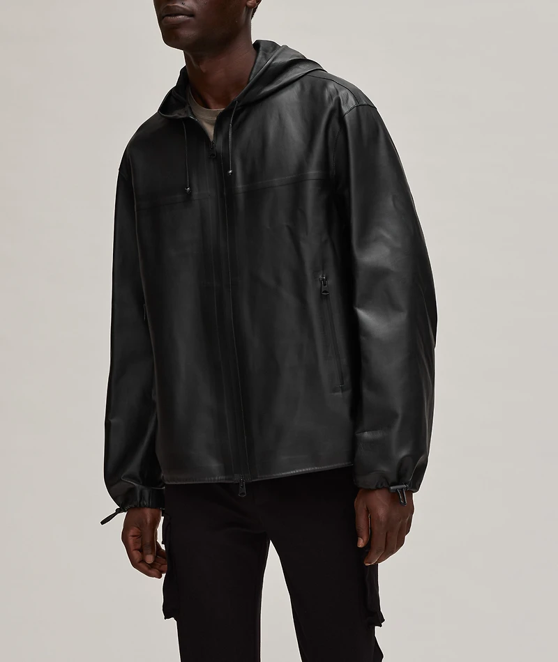 Davide Hooded Leather Jacket