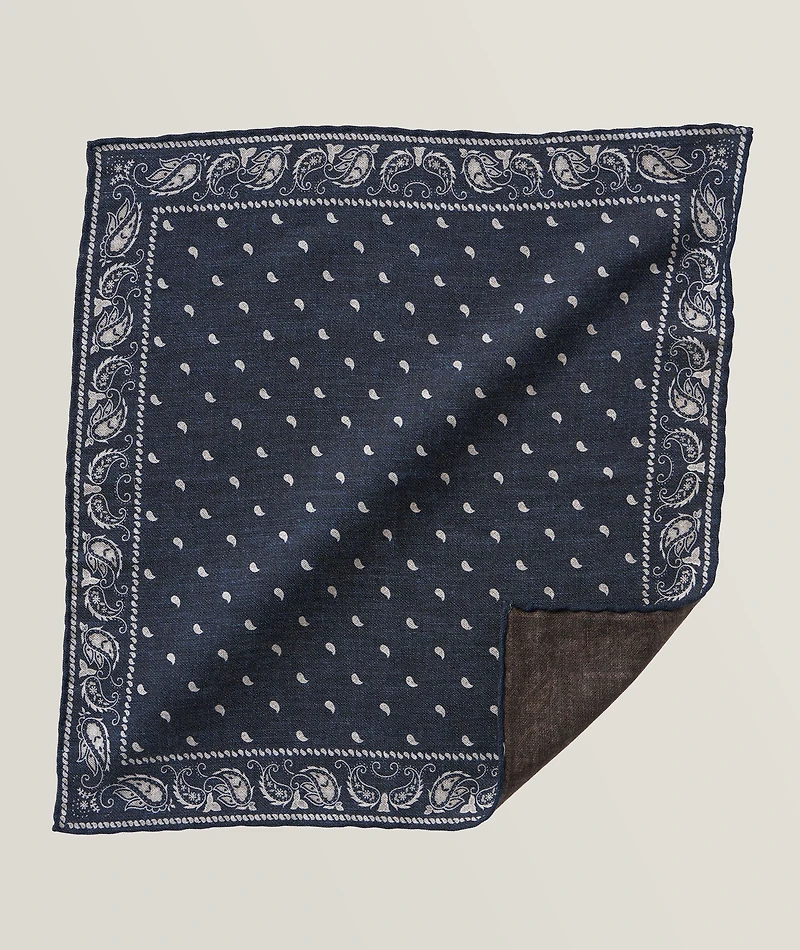 Paisley Wool-Cotton Pocket Square