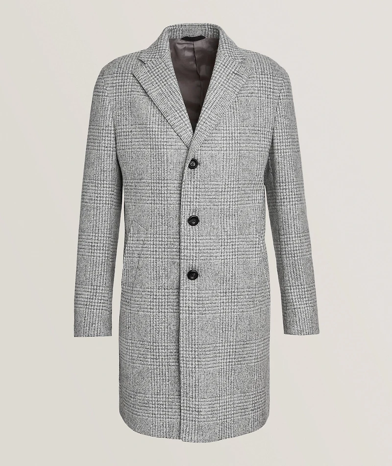 Glen Check Wool-Blend Overcoat