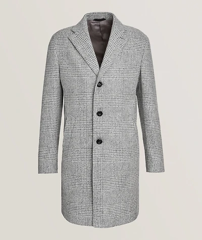 Glen Check Wool-Blend Overcoat