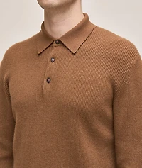 Cashmere Ribbed Knitted Polo