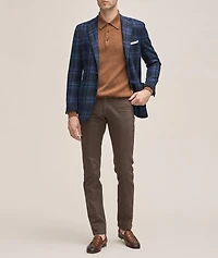 Cashmere Ribbed Knitted Polo