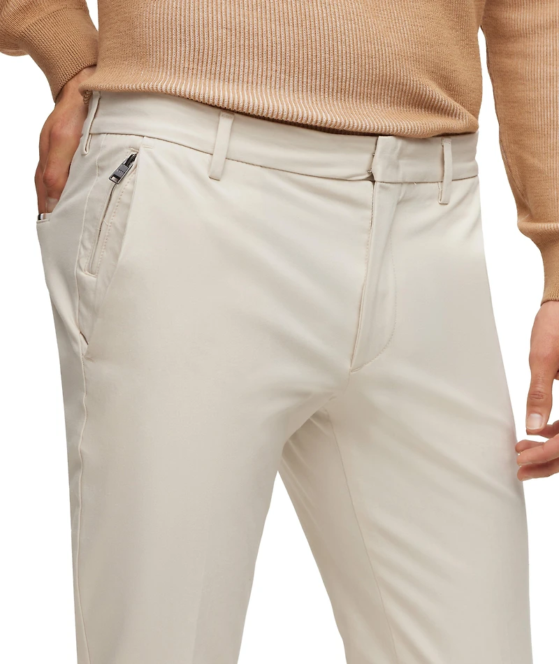Slim-Fit Cotton Blend Trousers
