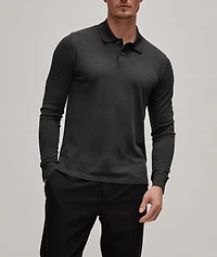 Mélange Wool-Mulberry Silk Jersey-Knit Polo