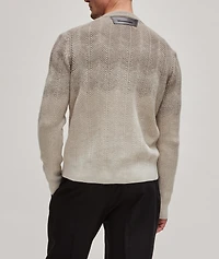 Gradient Herringbone Knit Cashmere Sweater