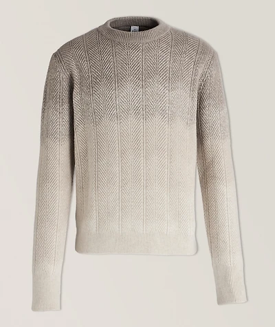 Gradient Herringbone Knit Cashmere Sweater