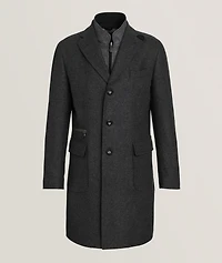 Insert Wool Houndstooth Coat