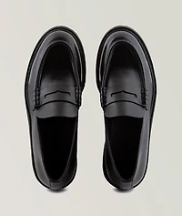 Chunky Sole Leather Loafers