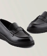 Chunky Sole Leather Loafers
