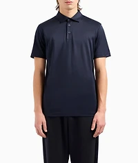 Mélange Silk-Jersey Cotton Polo