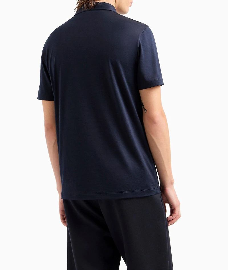Mélange Silk-Jersey Cotton Polo