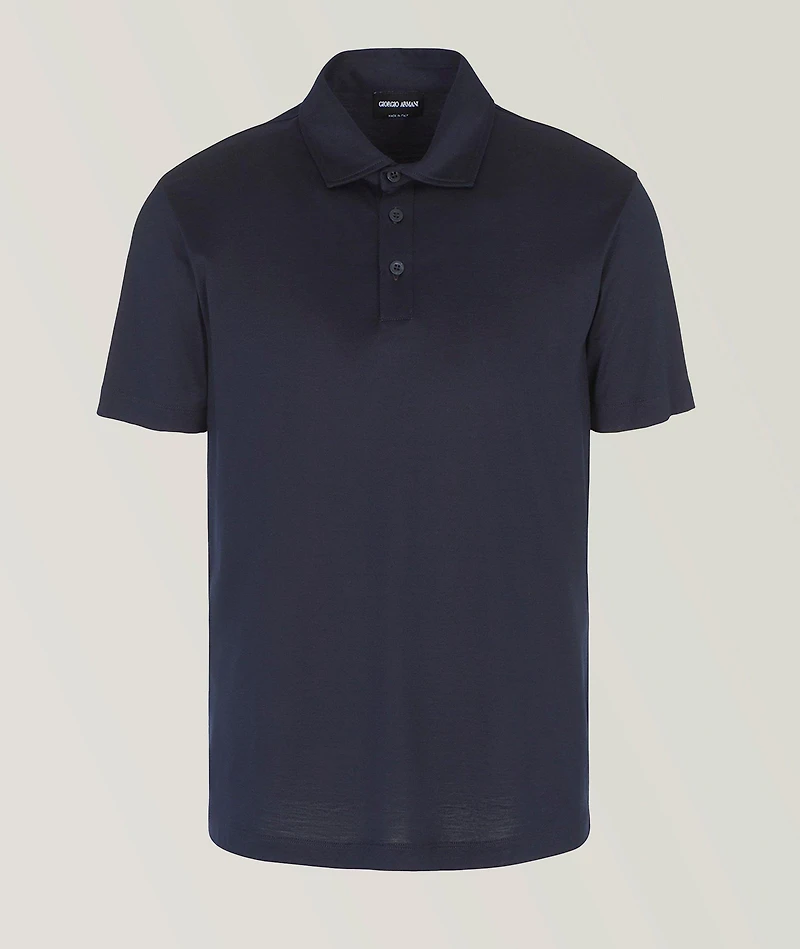Mélange Silk-Jersey Cotton Polo
